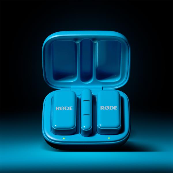 Rode Wireless Micro Drahtloses Mikrofon-System USB-C Blau mit Tuch