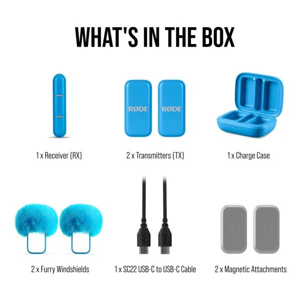 Rode Wireless Micro Drahtloses Mikrofon-System USB-C Blau mit Softcase