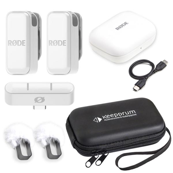 Rode Wireless Micro Drahtloses Mikrofon USB-C Weiss mit Soft-Case