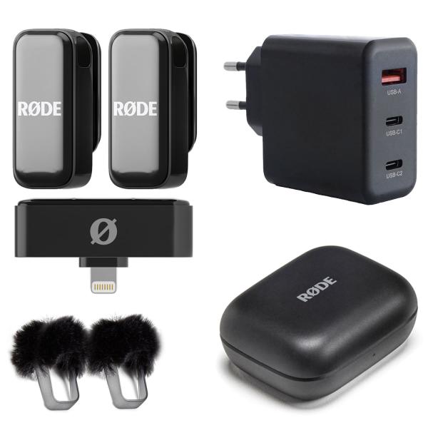 Rode Wireless Micro Drahtloses Mikrofon-System Lightning mit Netzteil
