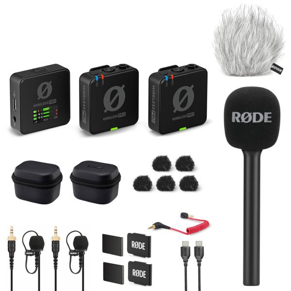 Rode Wireless Pro Mikrofon-Set mit Handadapter und Fell-Windschutz