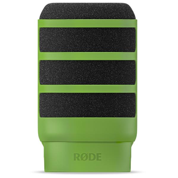 Rode Mikrofon Podmic USB Weiss mit WS14G Popschutz Grün und Kabel