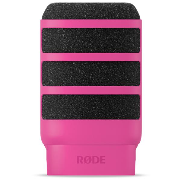 Rode Mikrofon Podmic mit WS14P Popschutz Pink und Kabel