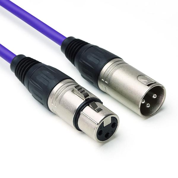 keepdrum Mikrofonkabel XLR 10m Orange Lila 2 Stück