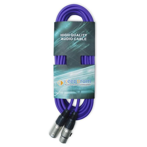 keepdrum Mikrofonkabel XLR 3-polig 10m Lila 4 Stück