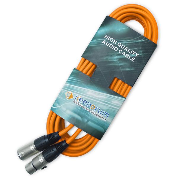 keepdrum Mikrofonkabel XLR 3-polig 6m Orange 4 Stück