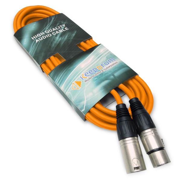 keepdrum Mikrofonkabel XLR 3-polig 6m Orange 4 Stück