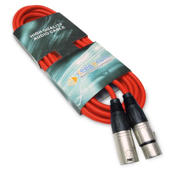 keepdrum 10m MC-001XX RD Mikrofonkabel XLR Rot 4 Stück