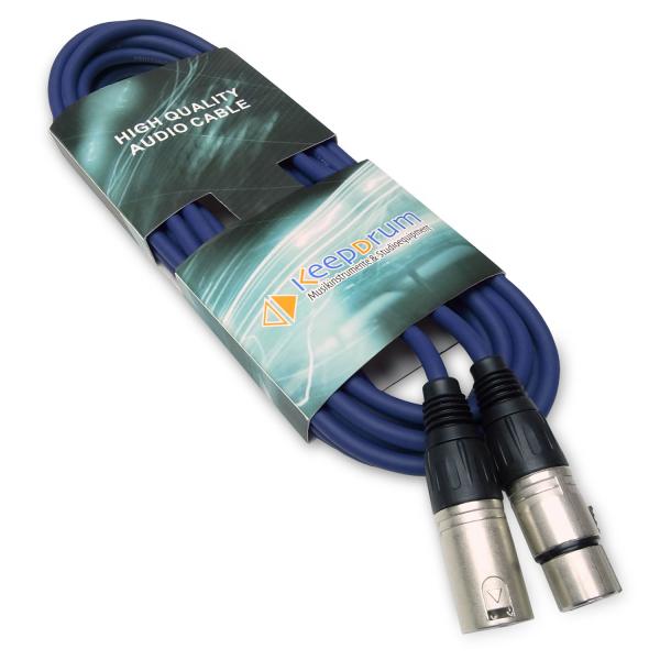 keepdrum MC-001XX BL 10m Mikrofonkabel XLR Blau