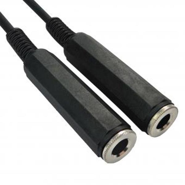 keepdrum YC006 Y-Adapter Klinke Splitter 2x Buchse 6,35mm - 1x Miniklinke-Stecker 3,5mm
