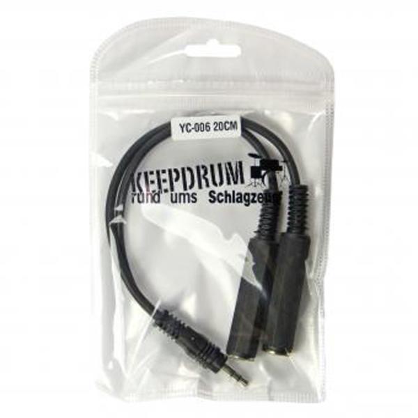 keepdrum YC006 Y-Adapter Klinke Splitter 2x Buchse 6,35mm - 1x Miniklinke-Stecker 3,5mm