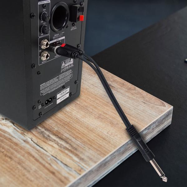 keepdrum YC017 Y-Adapter 6,3mm Mono Klinke zu Stereo RCA Cinch Stecker