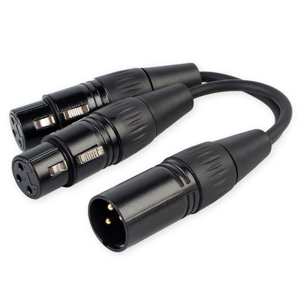 keepdrum YC020 Y-Adapterkabel XLR-Splitter 2x Buchse - 1x Stecker