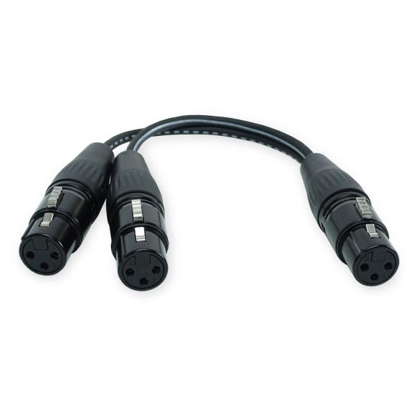 keepdrum YC025 Y-Adapterkabel XLR-Splitter 2x Buchse zu 1x Buchse