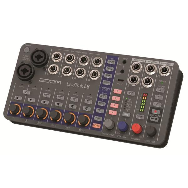 Zoom Mischpult LiveTrak L-6 Digitaler Mixer mit Speicherkarte