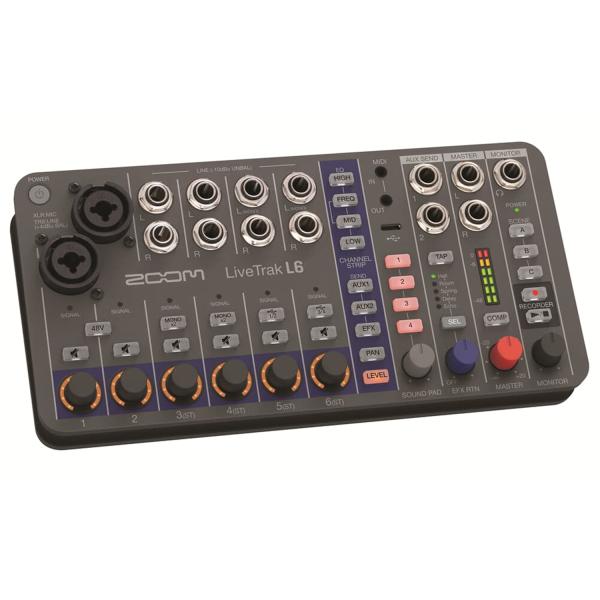 Zoom Mischpult LiveTrak L-6 Digitaler Mixer mit Speicherkarte