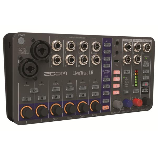 Zoom Mischpult LiveTrak L-6 Digitaler Mixer mit Speicherkarte