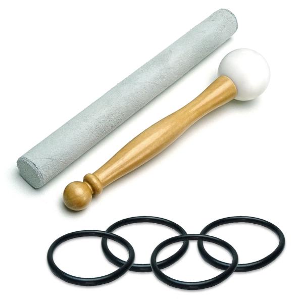 keepdrum Klangschalen-Set OM Pro Weiss 4-Chakren Set mit Zubehör