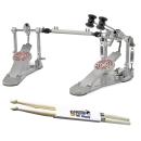Sonor Doppelpedal DP 2000 mit Schlagzeugstöcken