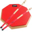 keepdrum DPRD Practice Pad Rot mit SV1 Rods Sticks