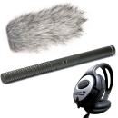 Rode NTG-2 mit Deadcat Windschutz mit Kopfhörer