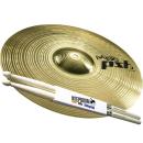 Paiste PST3 16 Crash Becken mit Schlagzeugstöcken