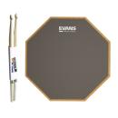 Evans RF-12G Practice-Pad Übungspad 12 mit Schlagzeugstöcken 5A