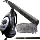 Rode NTG-2 mit Deadcat mit Micro Boompole mit Kopfhörer
