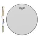 Remo Ambassador Coated Snare Fell 14 mit Schlagzeugstöcken