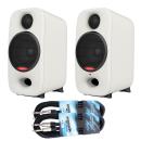 Nux Studio-Monitore Axon 3 Lautsprecher Weiss mit Klinken-Kabel