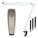 Samson USB Kondensator-Mikrofon C01U Pro mit Gelenkarm Weiss
