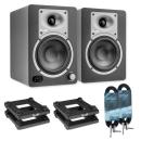 Fluid Audio Studio-Monitore C50BT Lautsprecher mit Stativen und Kabel
