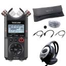 Tascam Audio-Recorder DR-40XP mit Kamera-Zubehörset und Kopfhörer