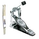 Tama Fußmaschine HP200P Iron Cobra Einzel-Pedal mit Drumsticks