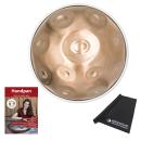 Patera Handpan HPDM-11 Compact Edelstahl D-Kurd mit Lehrbuch und Mikrofasertuch