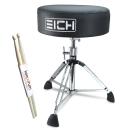 Eich Hocker DBC400R-VEL Subwoofer-Hocker Leder Extra Low mit Drumsticks