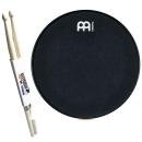 Meinl MMP12BK Practice Pad 12 Zoll mit Schlagzeugstöcken