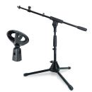 keepdrum Mikrofonständer MS01T niedriges Stativ mit Mikrofonklammer