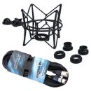 keepdrum Mikrofon-Spinne MS090B Multi-Spinne Schwarz mit Kabel