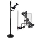 keepdrum Mikrofonständer MS124 Einhand-Stativ mit Tablet-Halter