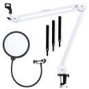 keepdrum MS138 Mikrofonarm Weiss mit Popschutz Weiss