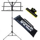 keepdrum Notenständer Schwarz MUS2BK mit Notenklammer