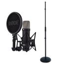 Rode Studio-Mikrofon NT1 Signature Black mit geradem Mikrofonständer