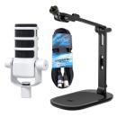 Rode Mikrofon Podmic Weiss mit DS-3 Tisch-Stativ und Kabel