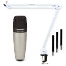 Samson Kondensator-Mikrofon C-01 mit Gelenkarm Weiss