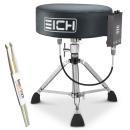 Eich Hocker DBC400R Subwoofer-Hocker Leder Komplett-Set mit Trommelstöcken