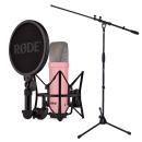 Rode NT1 Signature Pink Studio-Mikrofon mit Stativ