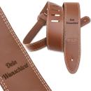 keepdrum personalisierter Gitarrengurt aus Echt-Leder Braun mit Gravur