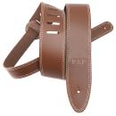 keepdrum Gitarrengurt aus Echt-Leder Braun mit Doppelnaht