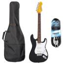 Vintage E-Gitarre V6BB Reissued Boulevard Black mit Tasche und Kabel
